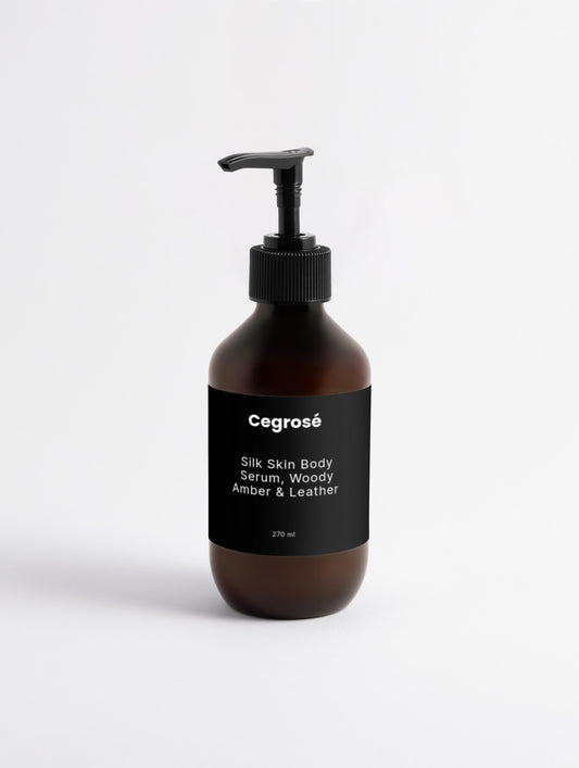 Silk Skin Body Serum, Woody Amber & Leather 270ml
